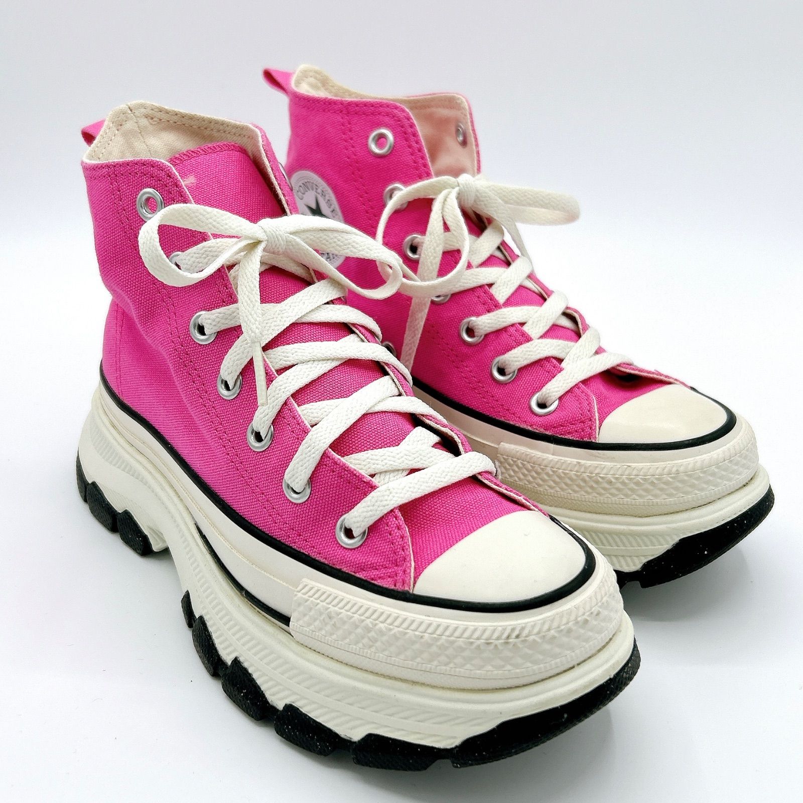 ♥ コンバース 厚底 ハイカット スニーカー ピンク キャンバス Y 2 K 平成ギャル サイズ23.5 cm