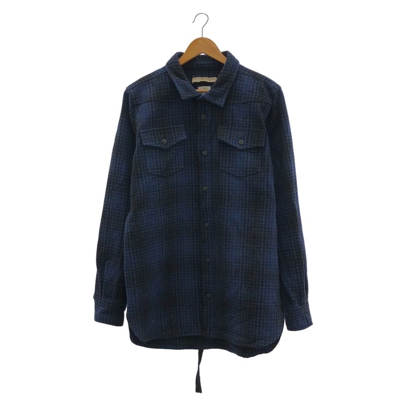 バックプリント チェック柄 ジャケット Ｍサイズ 青 66