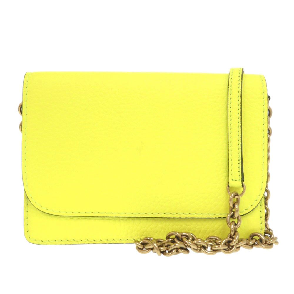 BURBERRY バーバリー　ネオンイエロー ショルダーバッグ 美品 バーバリー レザー ネオンイエロー ショルダーバッグ ショルダー