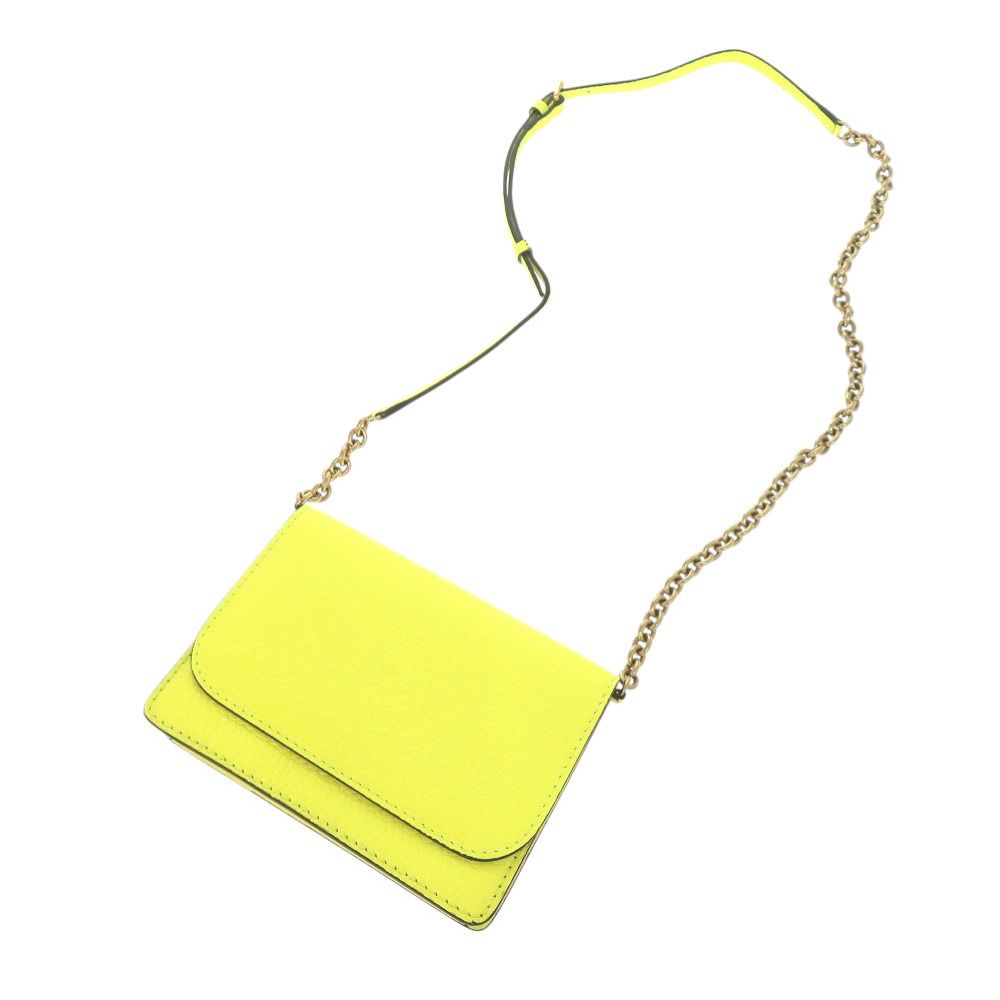 美品 バーバリー レザー ネオンイエロー ショルダーバッグ ショルダー