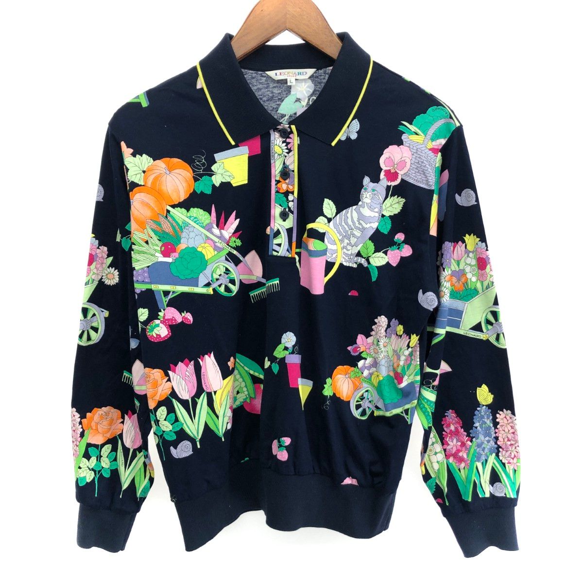 LEONARD SPORT レオナールスポーツ 長袖ポロシャツ サイズ:L 総柄