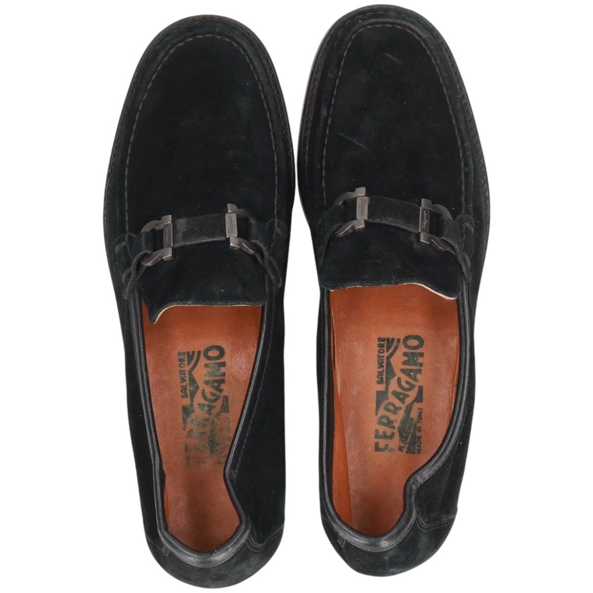  古着 フェラガモ Salvatore Ferragamo スエード ビットローファー イタリア製 8 D メンズ26.0 cm相当|saa 014653 デッキシューズ 靴