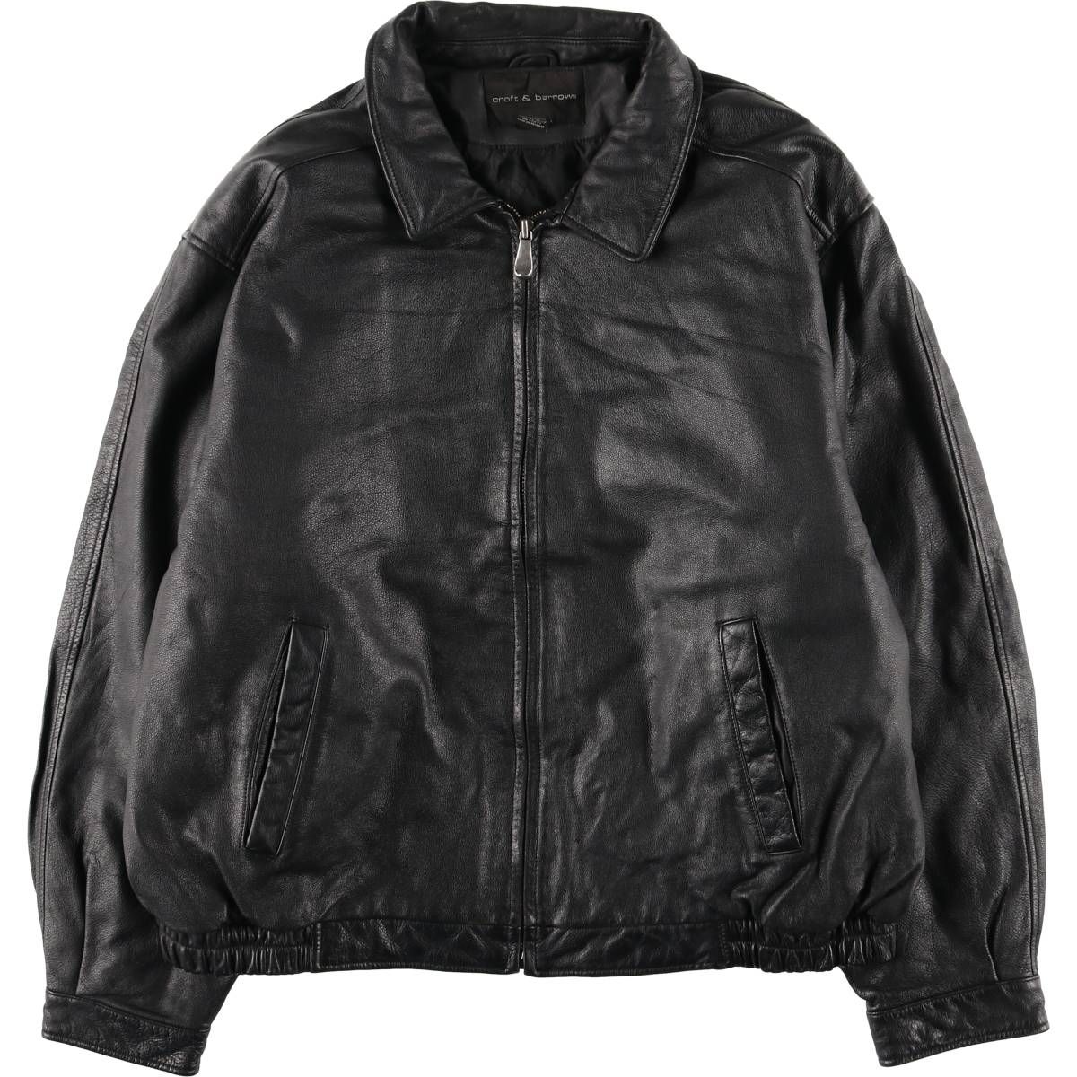 古着 croft and barrow スイングトップタイプ 中綿入り レザーブルゾン メンズXL相当|eaa 559073