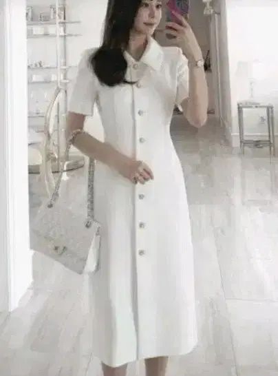 ロアール ハイレベル 白 ワンピース ゲストルック 披露毛糸 初顔合わせ