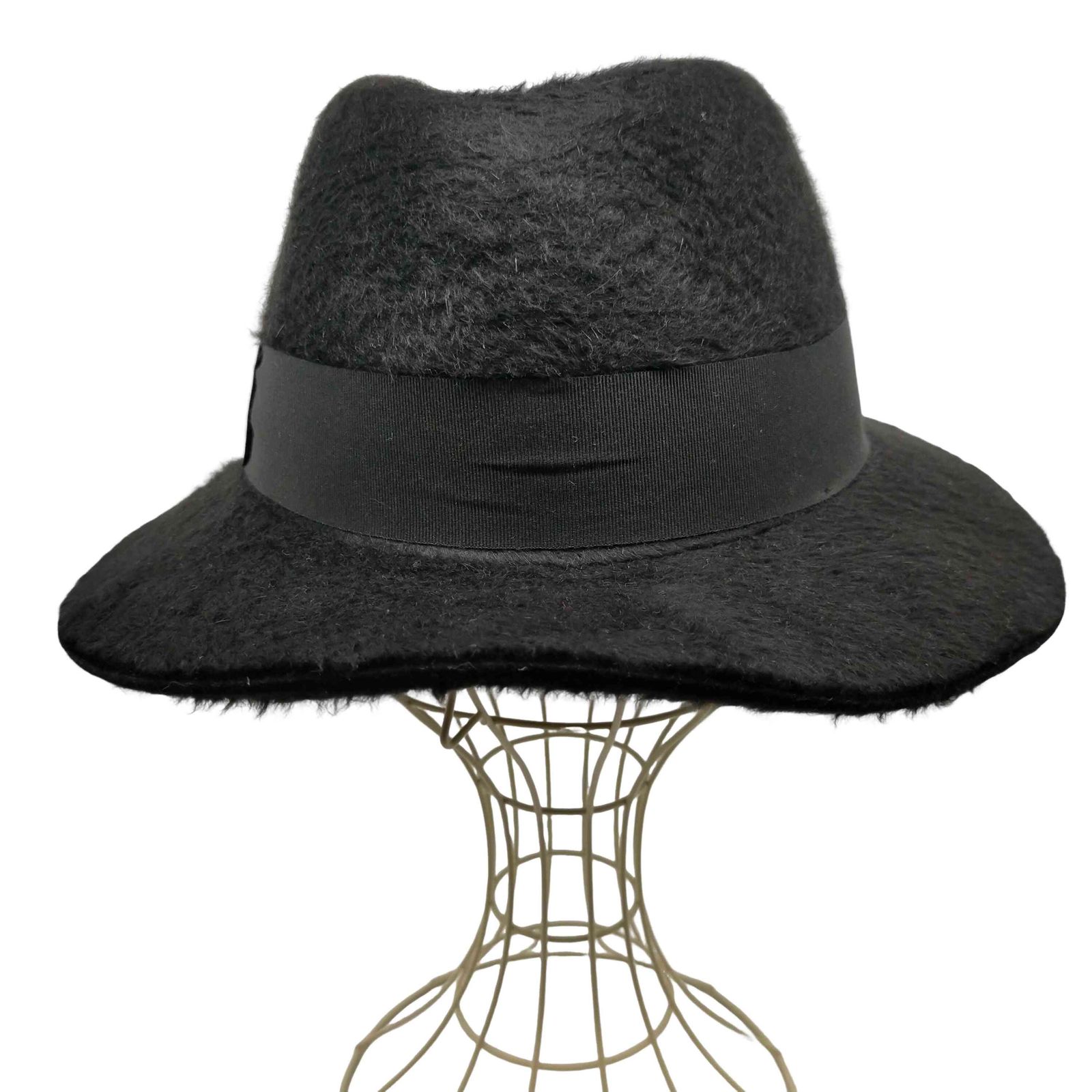 サンローラン Saint Laurent Fedora Hat Rabbit Felt Cowboy フェドーラ ラビット シャギーフェルト 中折れ ハット メンズ S