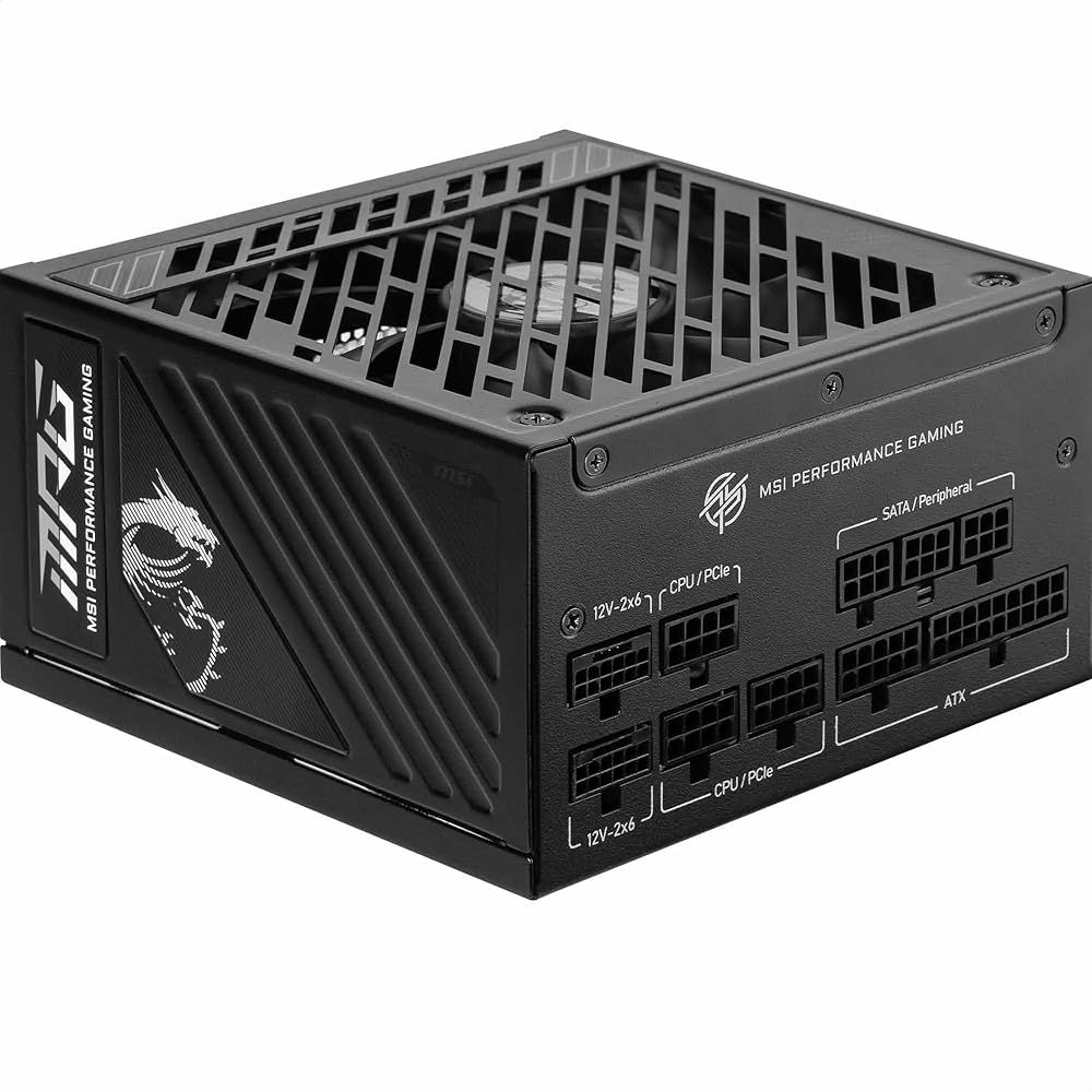 | MSI 1250 W 電源 MPG A GS PCIE 5 ATX 3.1 GOLD PS 1543 静音