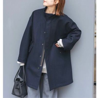 極美品　Spick & Span メルトンM-65 フィールドコート　ネイビー Spick & Span メルトンM65フィールドコート