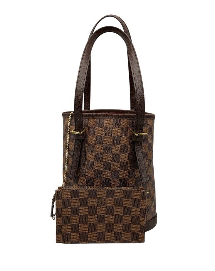 LOUIS VUITTON ルイヴィトン ダミエ エベヌ マレ バケツ型 ショルダー トートバッグ ポーチ付 N 42240 D 4