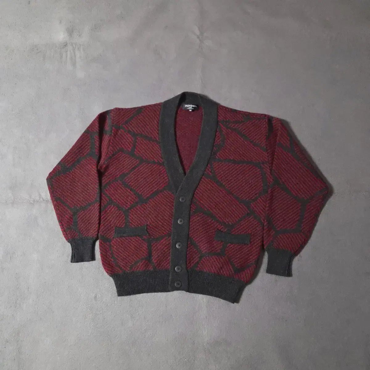 YVES SAINT LAURENT イヴ サンローラン アルパカ カーディガン 100 L