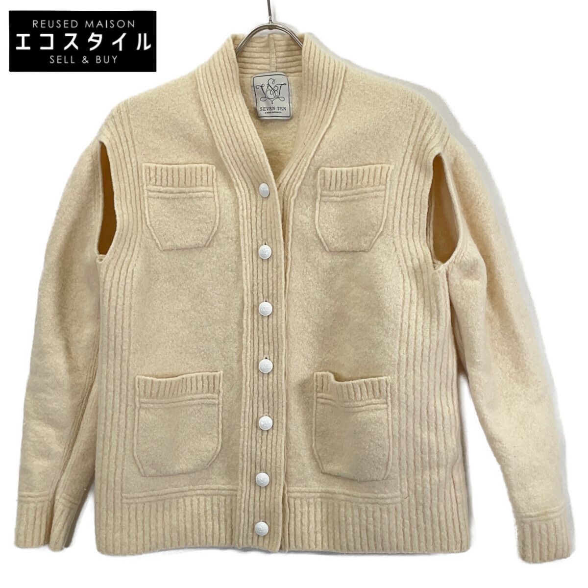 SEVEN TEN by MIHO セブンテン バイミホカワヒト 6 A 204 ﾍﾞｰｼﾞｭ ﾒﾙﾄﾝｳｰﾙ2 WAYｶｰﾃﾞｨｶﾞﾝ S