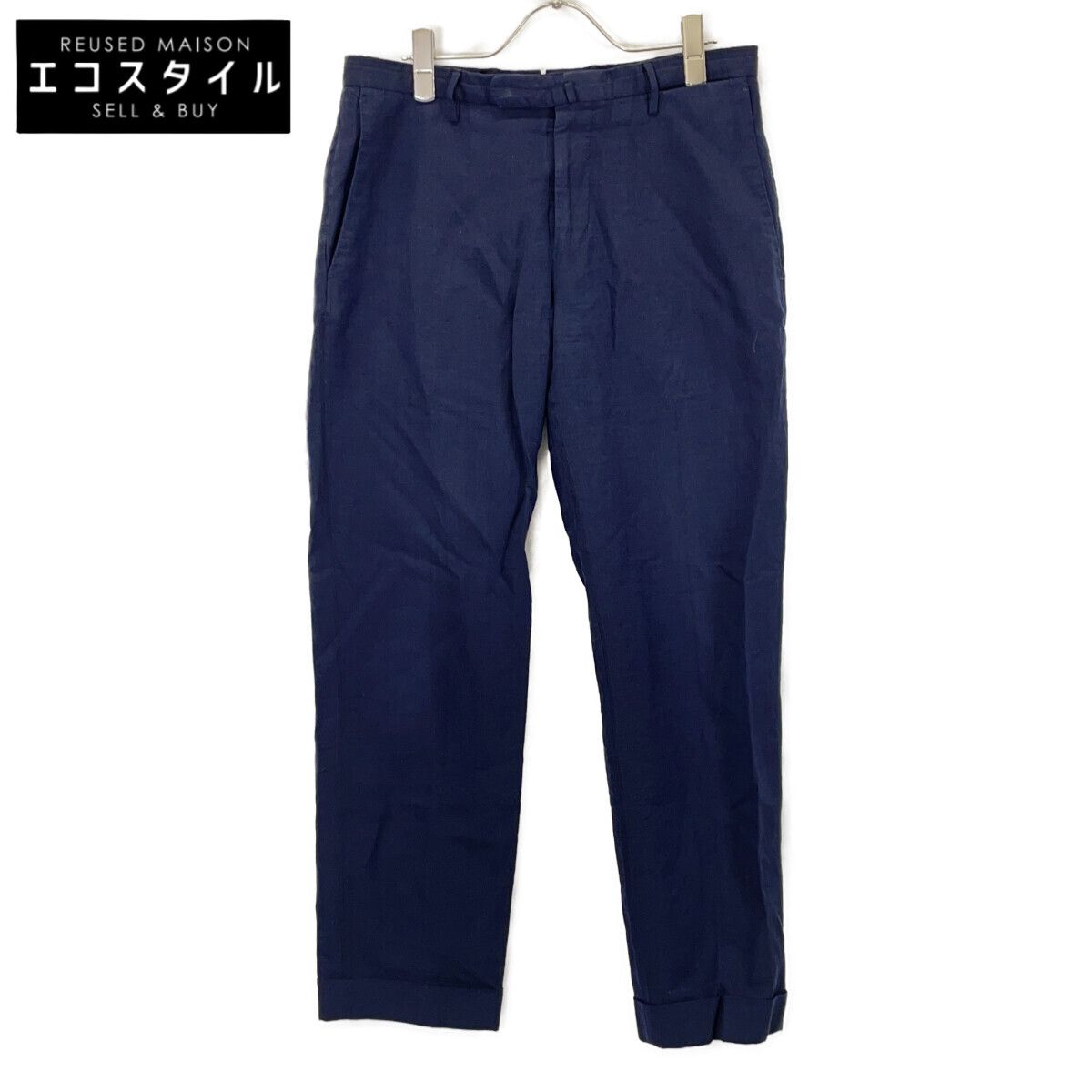 INCOTEX インコテックス ﾈｲﾋﾞｰ ICEWOOL ﾘﾈﾝ混 ｽﾗｯｸｽﾊﾟﾝﾂ 46