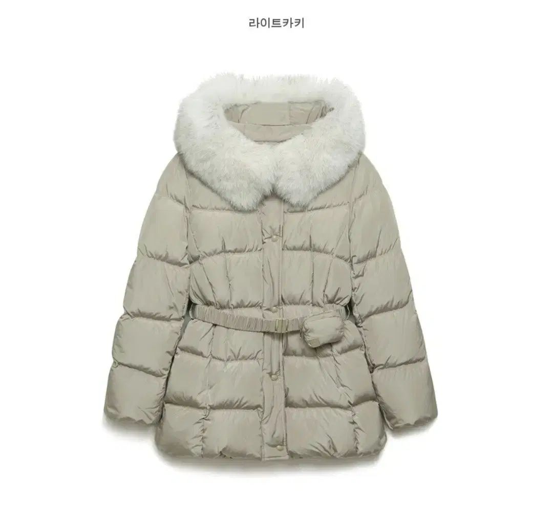 ナイスクラップ フーディーファー ベルト付き ハーフグースダウン