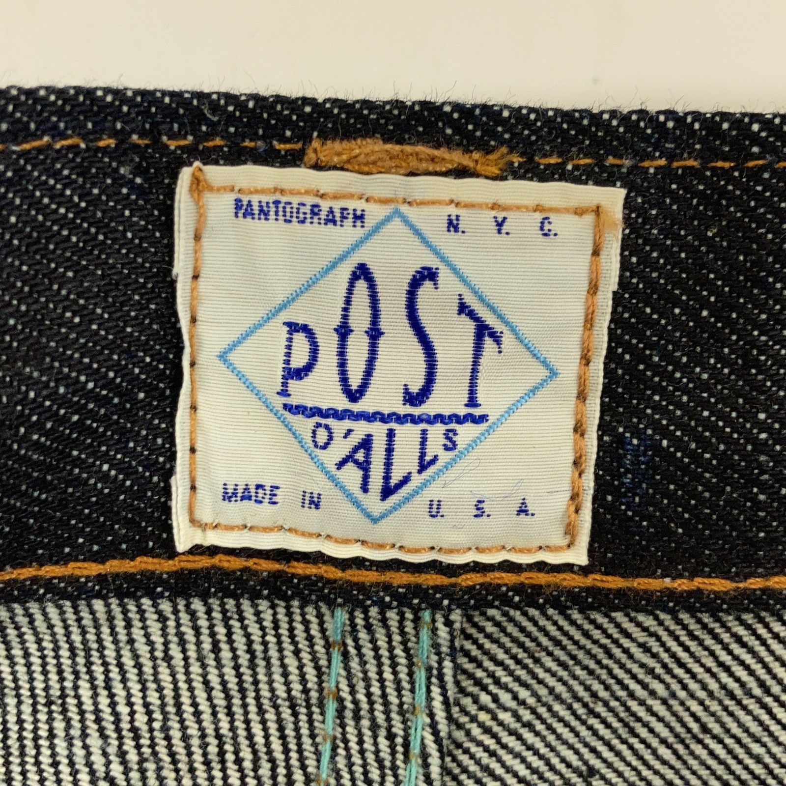 POST OVERALLS ポストオーバーオールズ 品 インディゴ デニムパンツ M その他 デニム ジーンズ パンツ