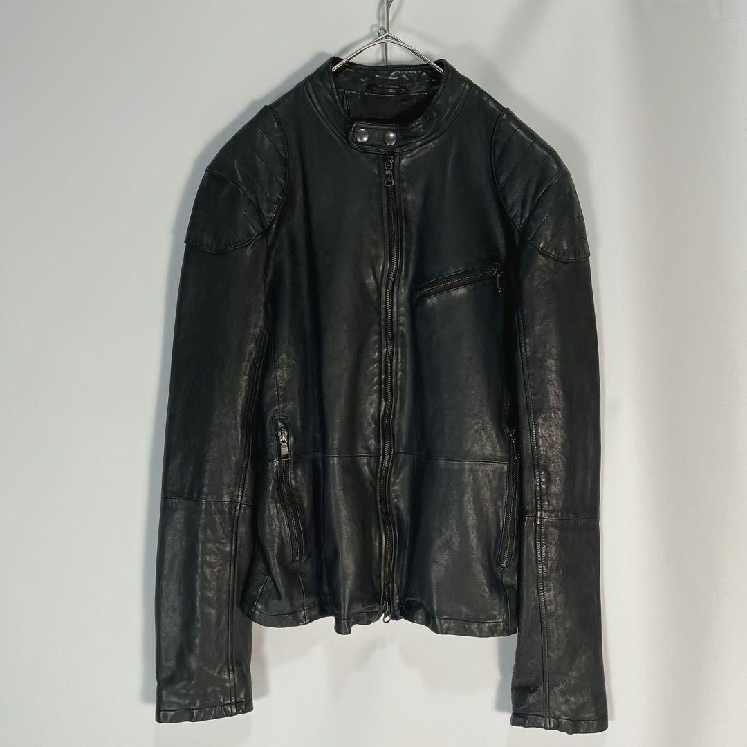 BANANA REPUBLIC シングルライダースジャケット　ラムレザー　M BANANA REPUBLIC シングルライダースジャケット ラムレザー M - メルカリ