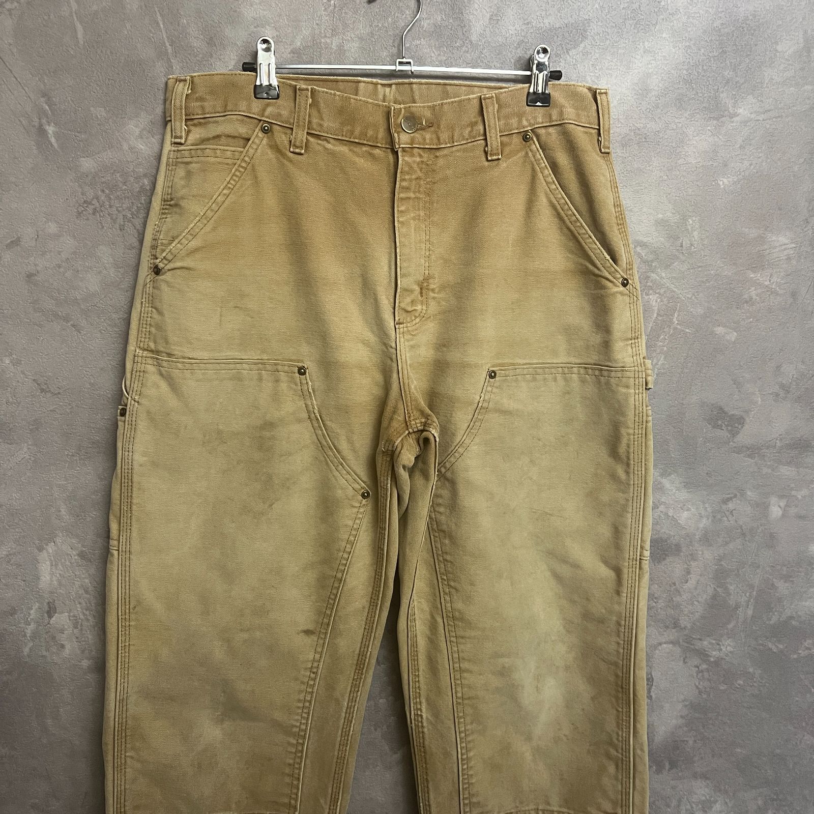 Carharttダブルニー ブラウン 40×32 carhartt ダブルニー ブラウン タグ欠損 推定W31〜32 L29〜30 - メルカリ