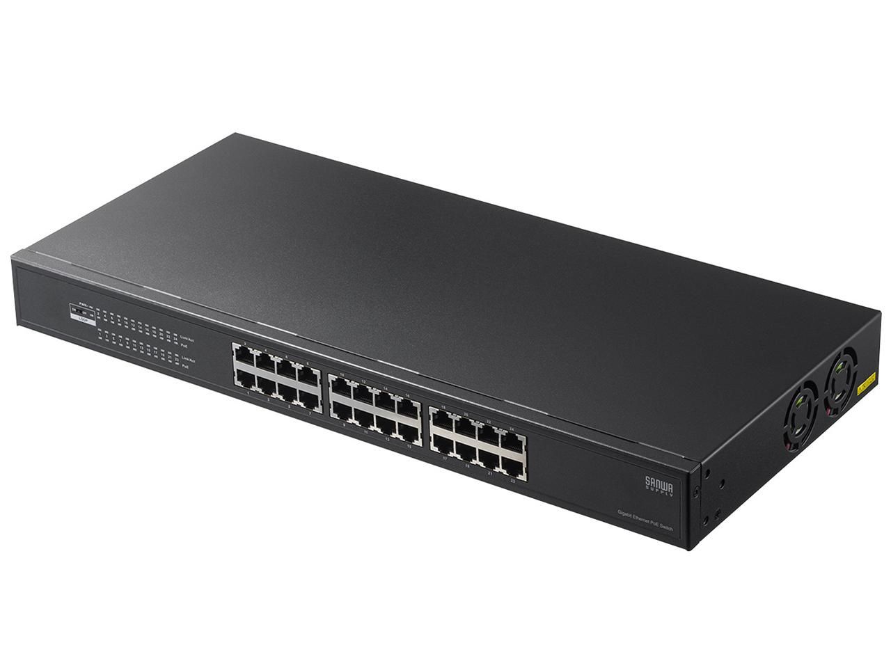 サンワサプライ レイヤー2ギガビット対応PoEスイッチングハブ 24ポート LAN-