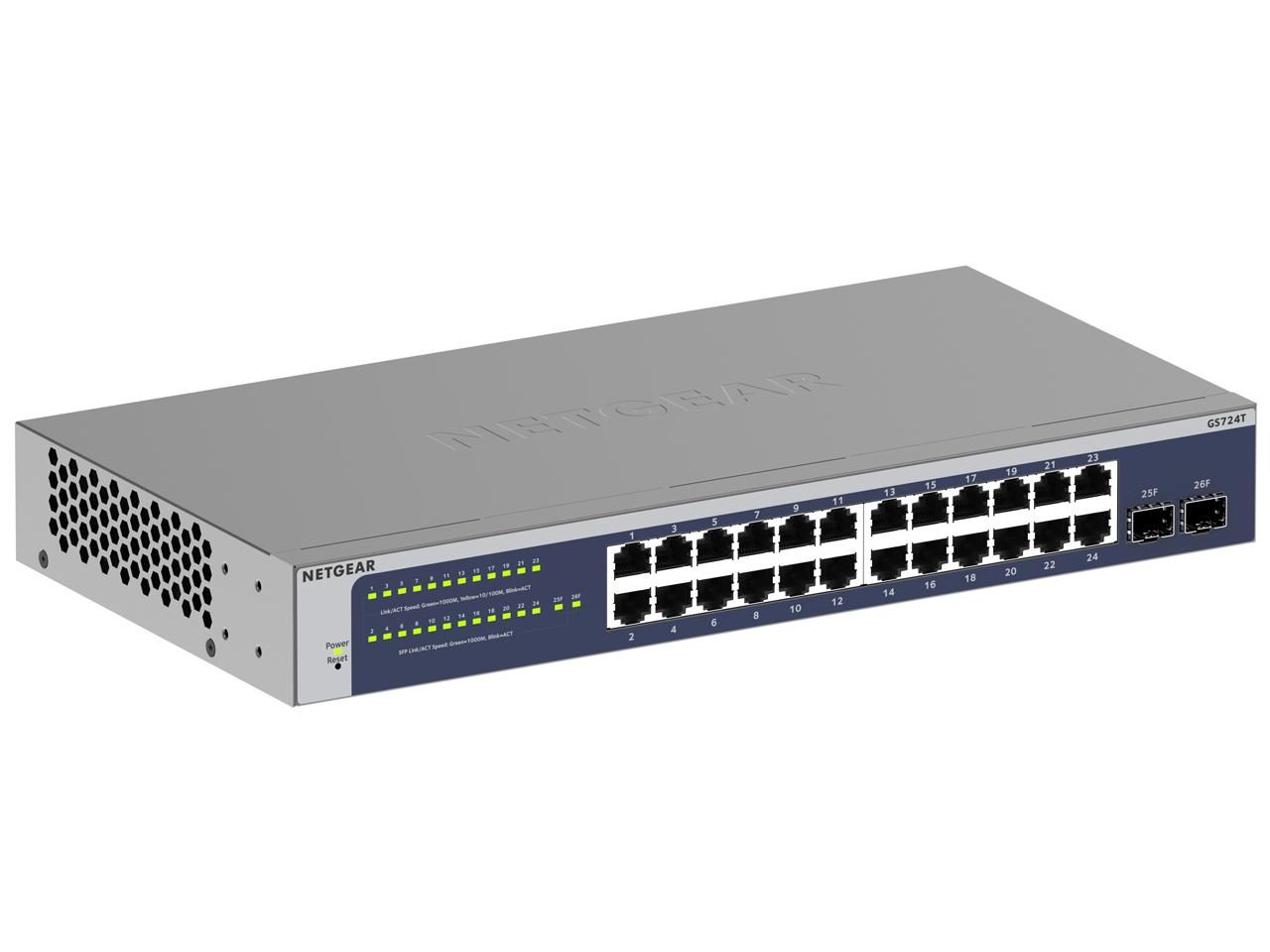 NETGEAR ネットギア GS 724 T ギガビット24ポート アプリ＆クラウドスマートスイッチ T-600 JPS