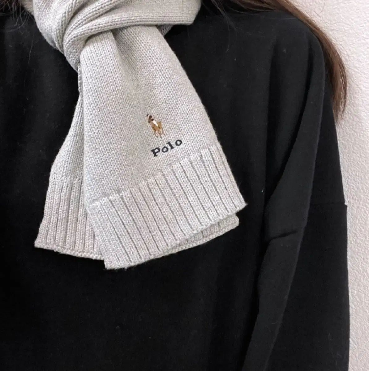 ポロラルフローレン ボーイズ ポニーロゴ レタリング コットン ニット マフラー