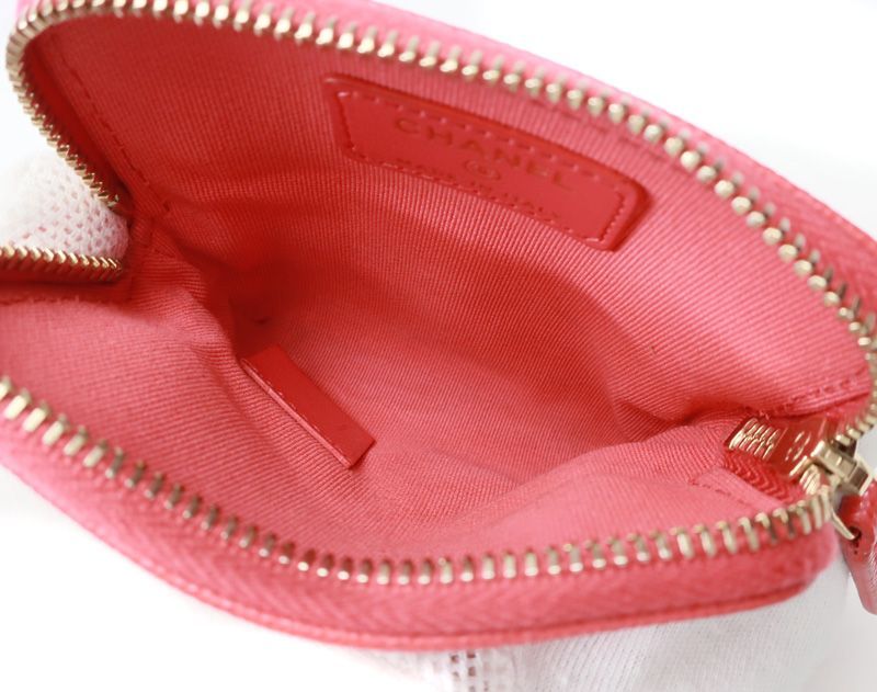 シャネル クラシック ジップ コインパース フラグメント コインケース ランダム番 キャビアスキン オレンジ系 AP 2061 CHANEL |34502