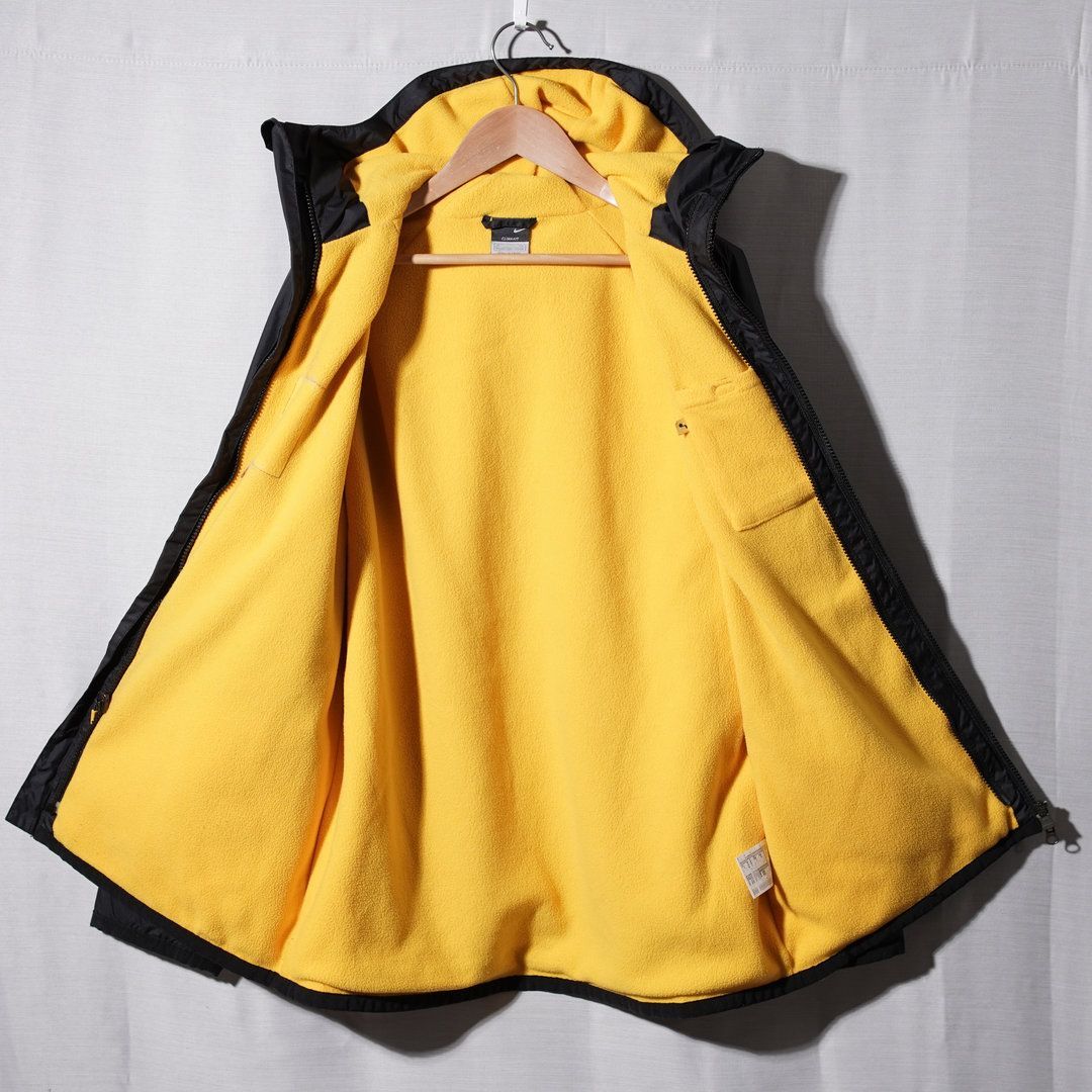レア XL 00s NIKE CLIMA FIT ナイロン ジャケット クライマ 00s ナイキ NIKE フリース ナイロンジャケット XL ブラック イエロー