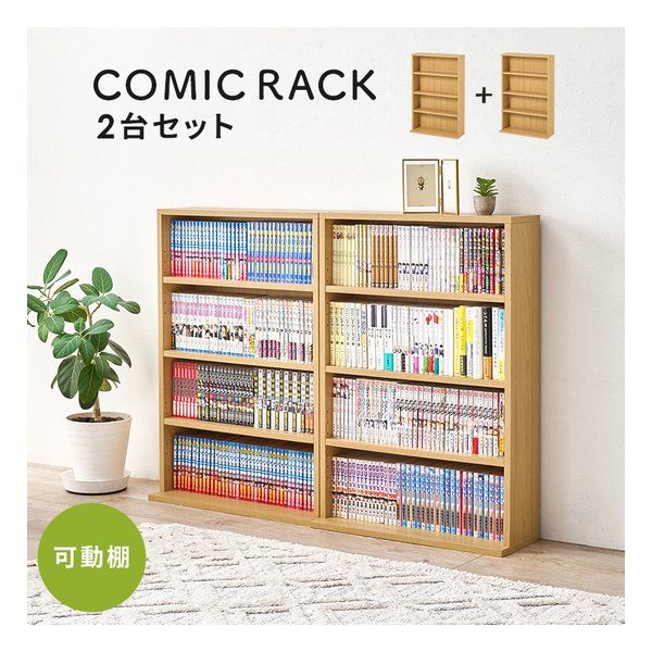 萩原 ハギハラ ブックラック 2台組 奥行22cm/縦積み可能/可動棚