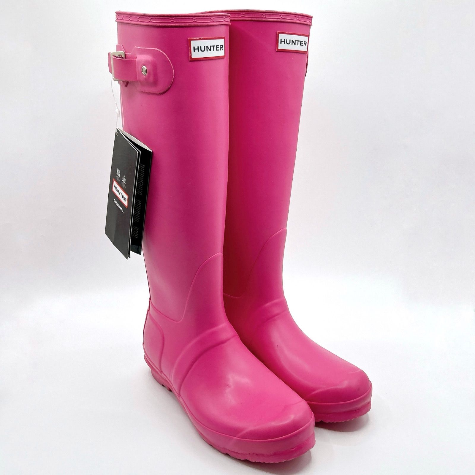 ♥ HUNTER ハンター レインブーツ ピンク US 7 24.5 cm ロング丈 タグ付き