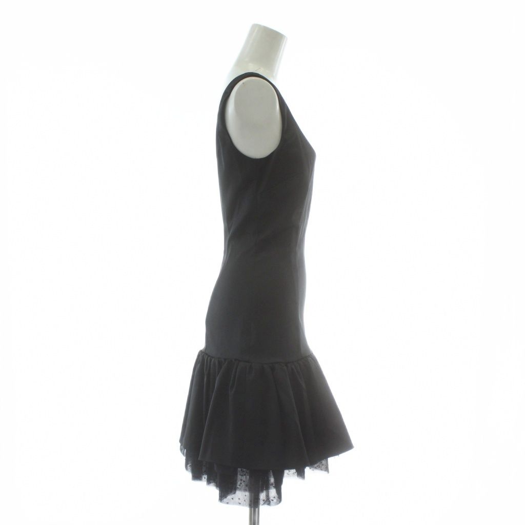 ディー-ジー ドルガバ ドルチェ-ガッバーナ D-G ドレス ワンピース ノースリーブ ひざ丈 ティアード レイヤード フリル レース 38 M 黒 ブラック |XZ