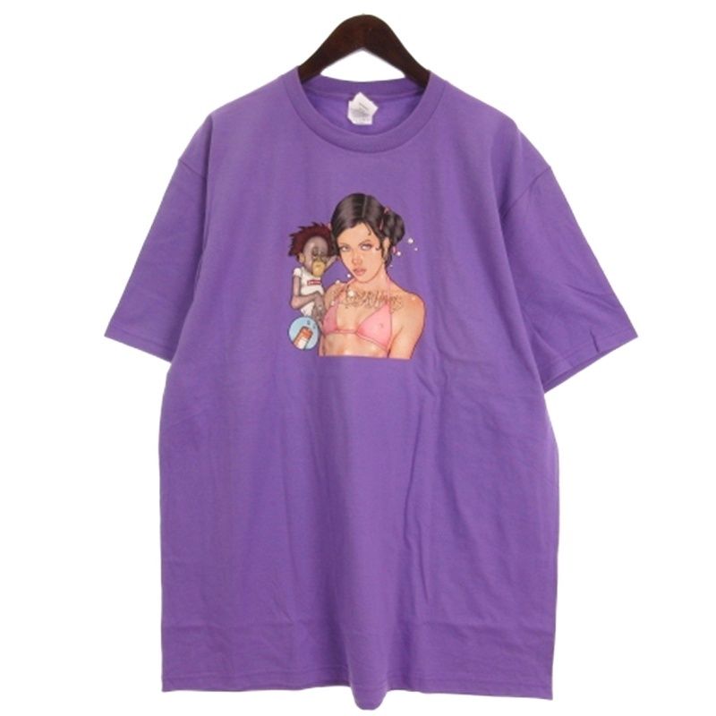 シュプリーム SUPREME 25 AW Angel Tシャツ カットソー 半袖 プリント パープル XL AA