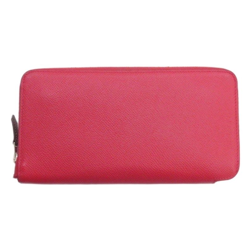 エルメス HERMES アザップ シルクイン 長財布 ラウンドファスナー ヴォーエプソン D刻印 ピンク系 AA