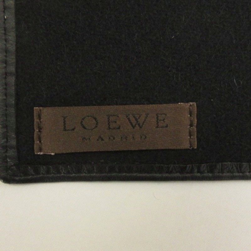ロエベ LOEWE ストール マフラー カシゴラ ナッパレザー ブラック ☆AA