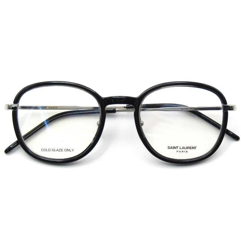 ♥ SAINT LAURENT PARIS サンローラン メガネフレーム SL 436 OPT イタリア製 スクエア コンビ 001 ブラック|シルバー