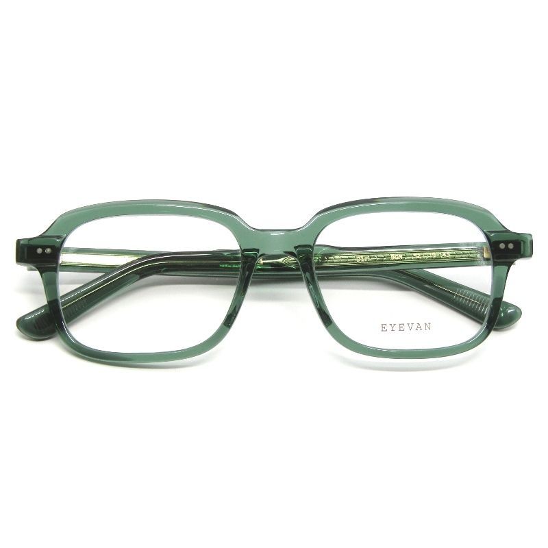 ♥ EYEVAN アイヴァン メガネフレーム Dim 日本製 ディム ジャーマンモチーフ スクエア BGN ボトルグリーン