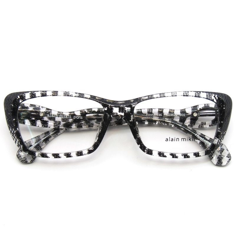 ♥ alain mikli アランミクリ メガネフレーム A 03522 イタリア製 002 damier black transparent|black