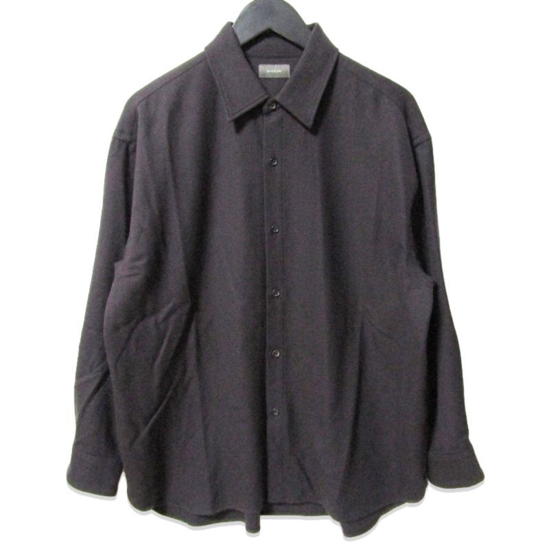 WIRROW ウィロウ ウール 長袖シャツ 531320-224 Botany Wool Regular Collar Shirt モーヴグレー 1