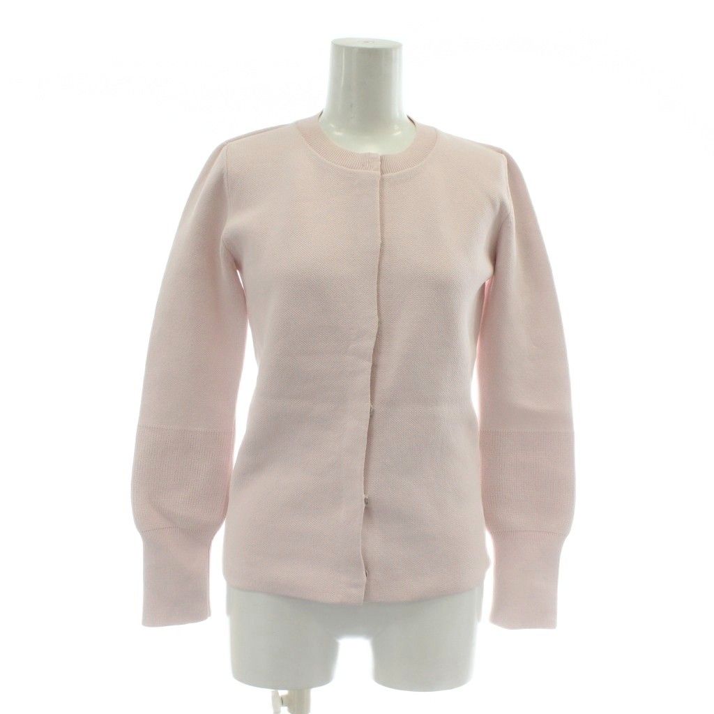 バレンシアガ アレキサンダーワン期 カーディガン ニット 長袖 ナイロン ノーカラー 34 XS ピンク |XZ