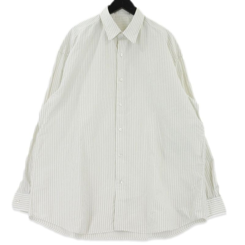 Porter Classic ポータークラシック 長袖シャツ ALUMO ストライプ コットン 日本製 ベージュ 3