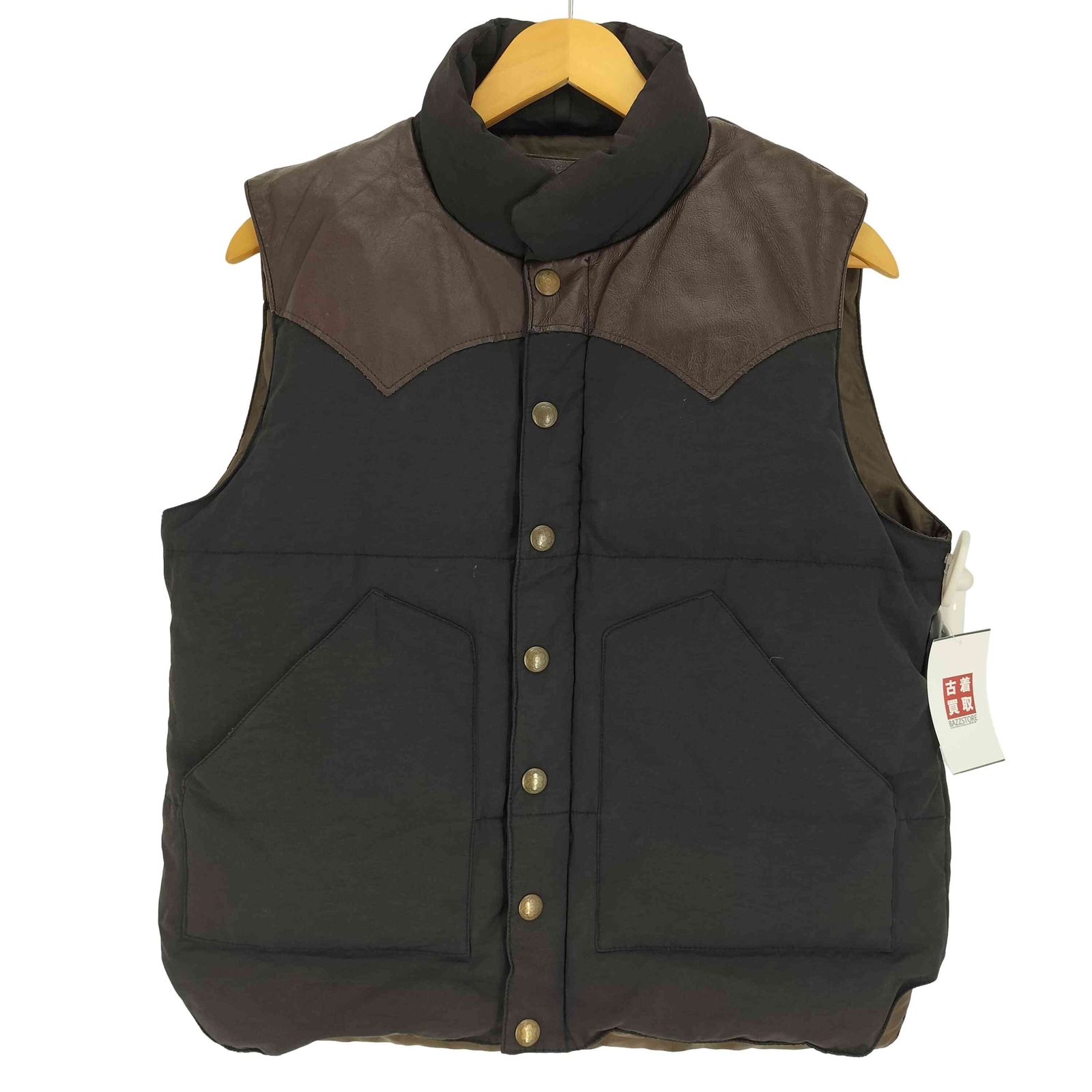 ヒューストン HOUSTON ヨークレザーダウンベスト メンズ JPN L