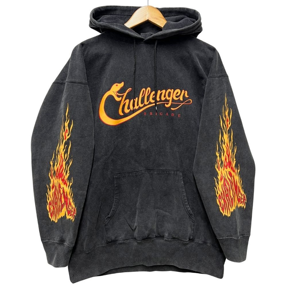 チャレンジャー 25 AW SNAKING LOGO HOODIE 加工 スウェットパーカー チャコール サイズXL | 53553