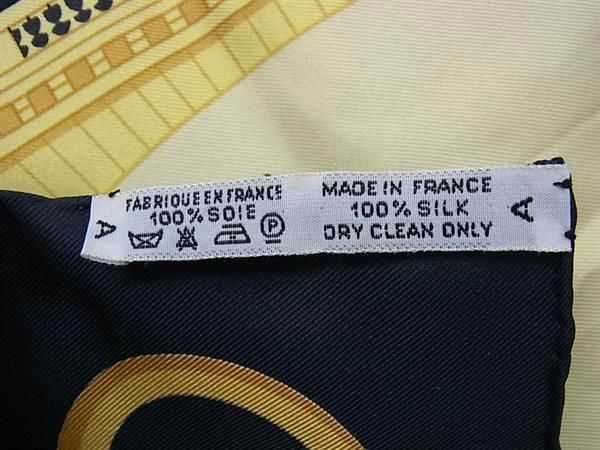 HERMES エルメス スカーフ カレ90 ブラック イエロー シルク レディース LES PONTS DE PARIS パリの橋