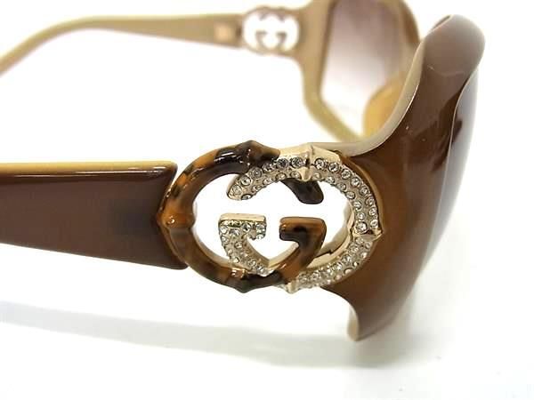  GUCCI グッチ サングラス バンブー インターロッキングG GG 3068 ブラウン クリアブラウングラデーション プラスチック ユニセックス ラインストーン サングラス 小物