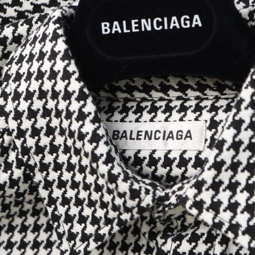 バレンシアガ BALENCIAGA 2020年 622249 半袖シャツ 千鳥柄 ロゴ
