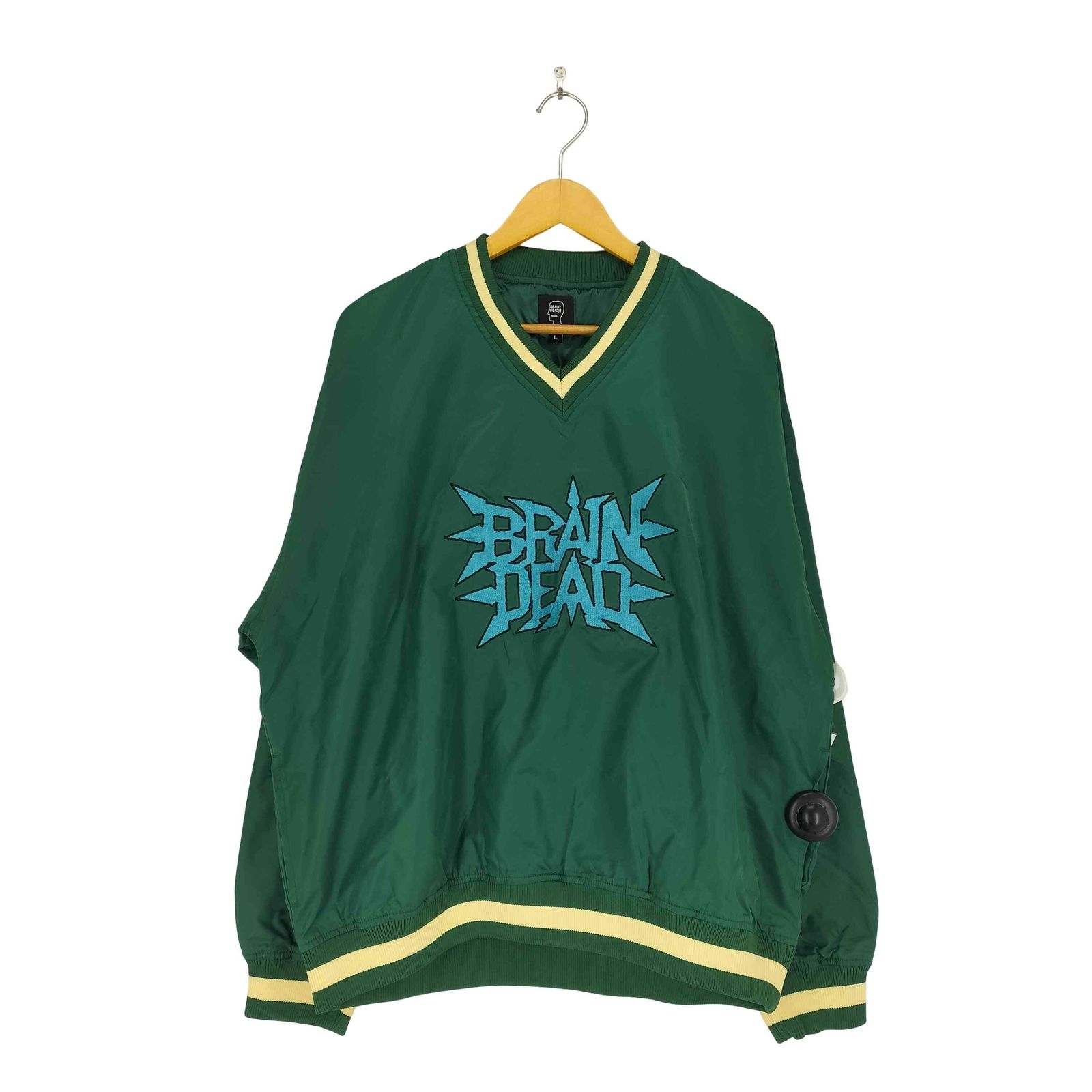 ブレインデッド BRAIN DEAD フロント刺繍Vネックピステ メンズ L