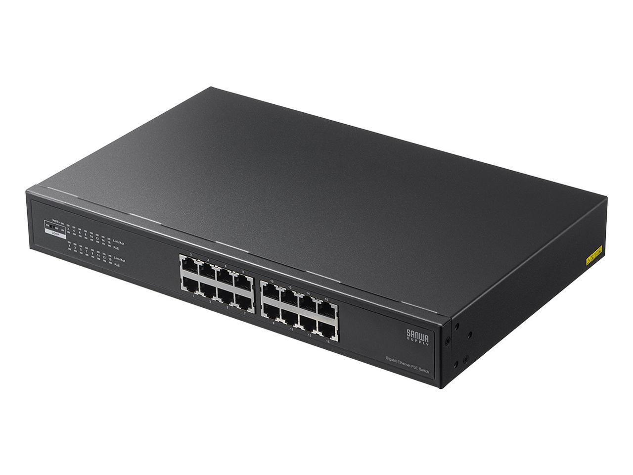 サンワサプライ レイヤー2ギガビット対応PoEスイッチングハブ 16ポート LAN-
