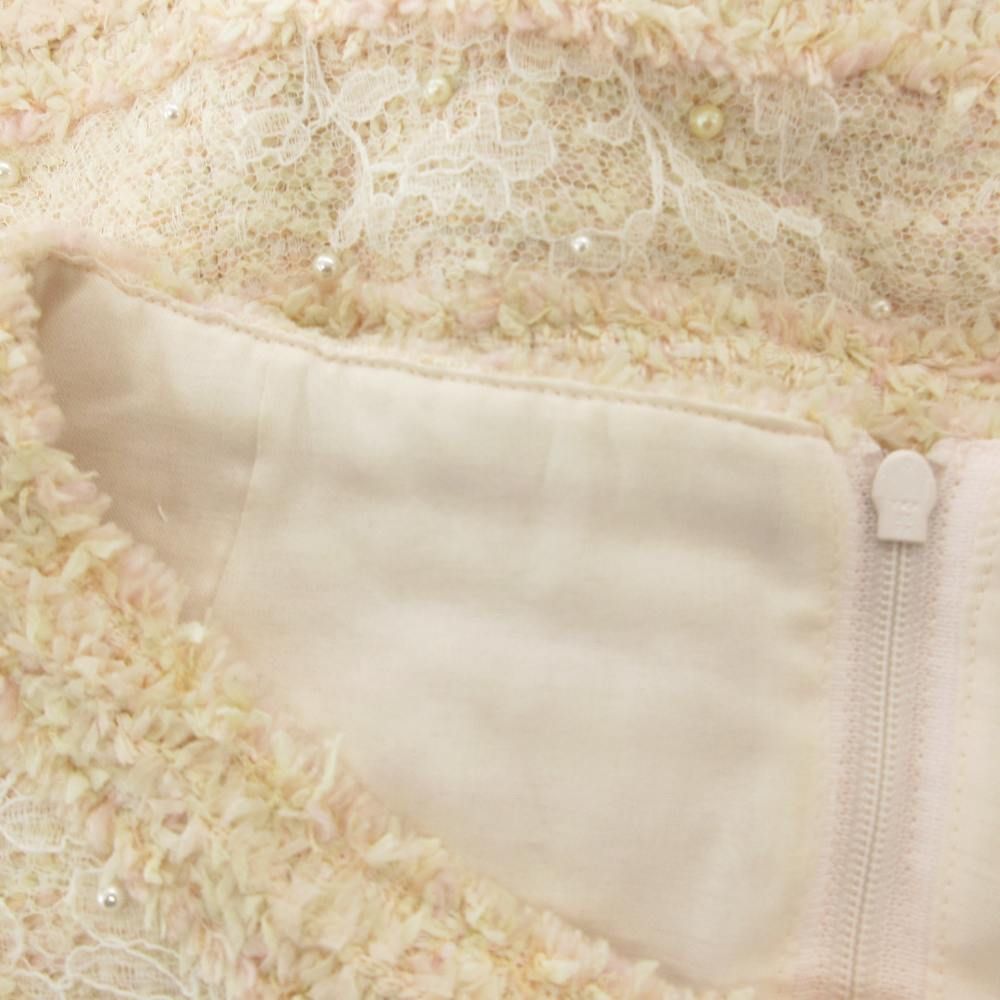 ルネ Rene ツイードノースリーブワンピース ひざ丈 パール装飾 36  