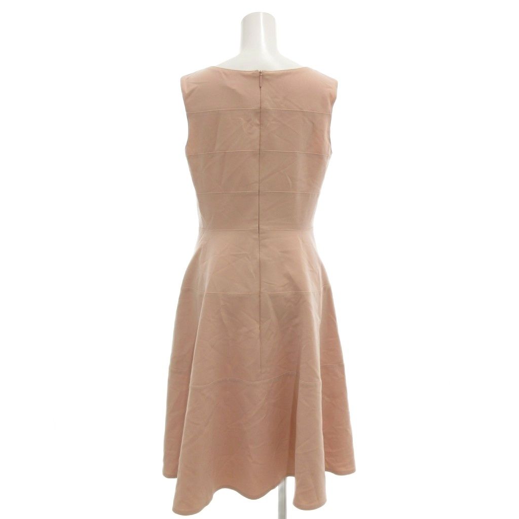 ルネ Rene ベーシック basic ノースリーブワンピース ひざ丈 フ ティアード スクエアネック 34 ピンク |GV GY 06