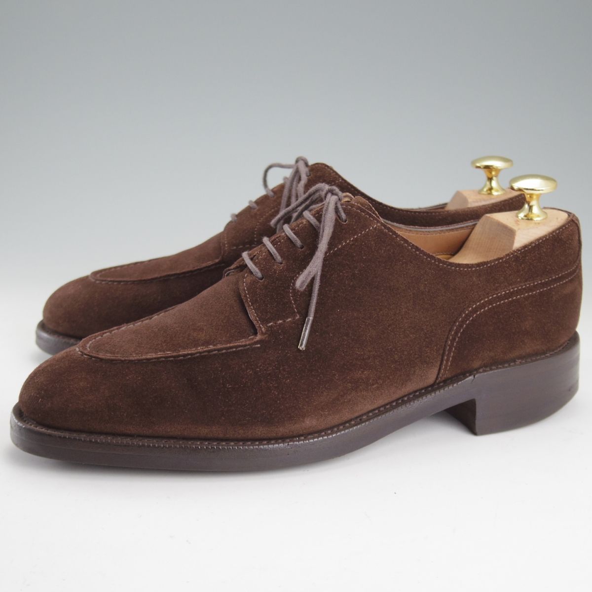 上 エドワードグリーン 6 E 定価￥308 000- DOVER|ドーバー|32ラスト スキンステッチ|Uチップ|スエード|濃茶|EDWARD GREEN o 342
