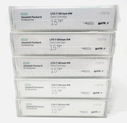 5点セット HPE C 7977 A 15 TB LTO-7 Ultrium RW データカートリッジストレージ