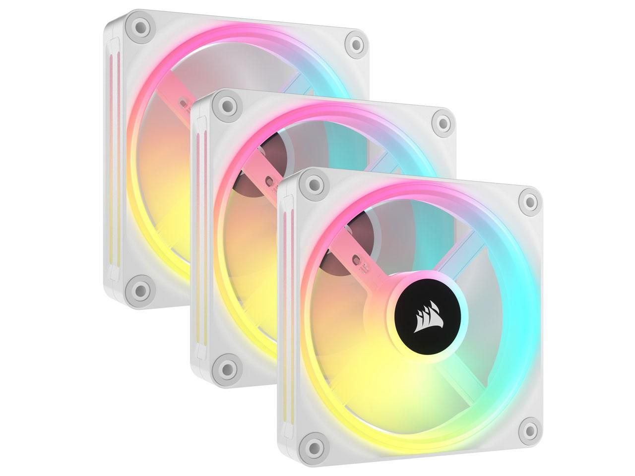 コルセア PCケースファン iCUE LINK QX 120 RGB WHITE mm Magnetic Dome Fan Starter Kit