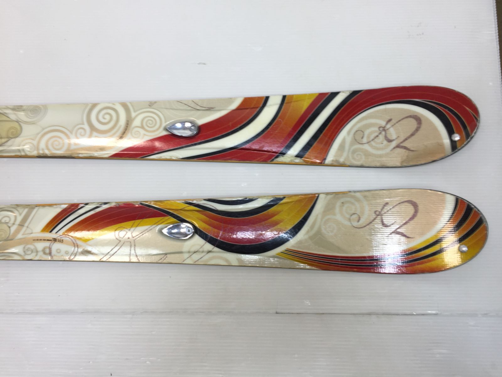 ◆ スキー K2 Burning 163 cm カービングスキー スキー板 ◇メンテ済◇ スキー K2 Burning 163 cm + MARKER スライド式