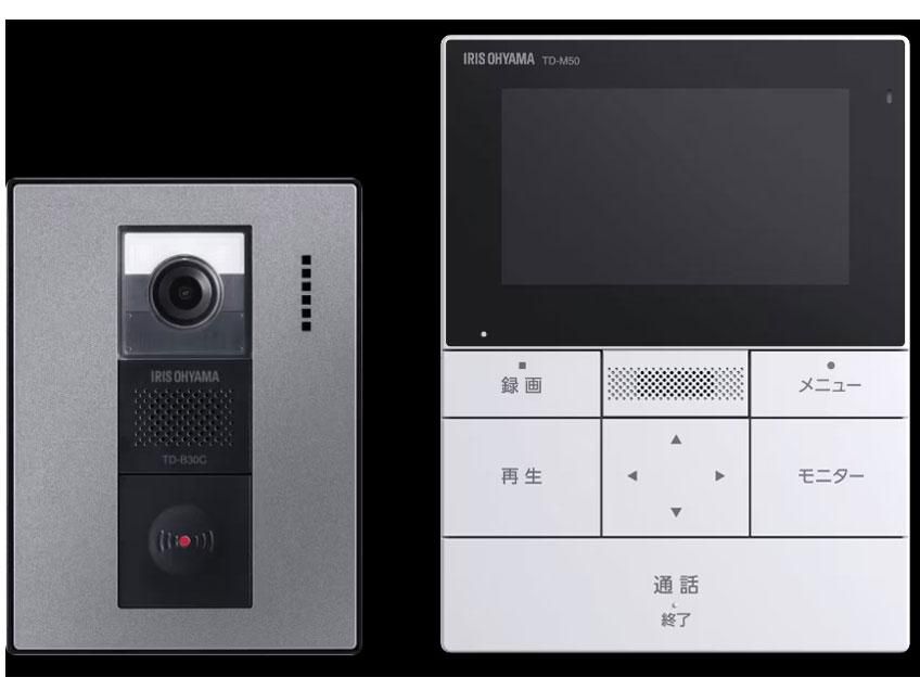 アイリスオーヤマ テレビドアホン TD- -BSH ブラックフレーム ガンメタリック